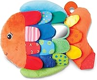Melissa & Doug Flip Fish Sensory Toy: Squeaking Crinkling Tummy Time Book with Mirror for Babies 0-9 Months