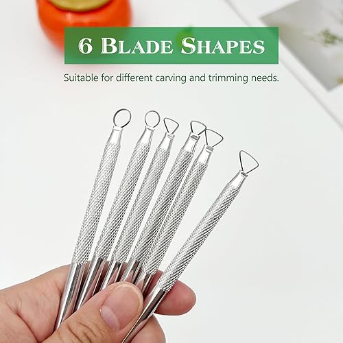 Miniatura 2 de Juego de herramientas de escultura y tallado de arcilla de aluminio de 6 piezas, raspadores plateados para modelado artesanal para cerámica,