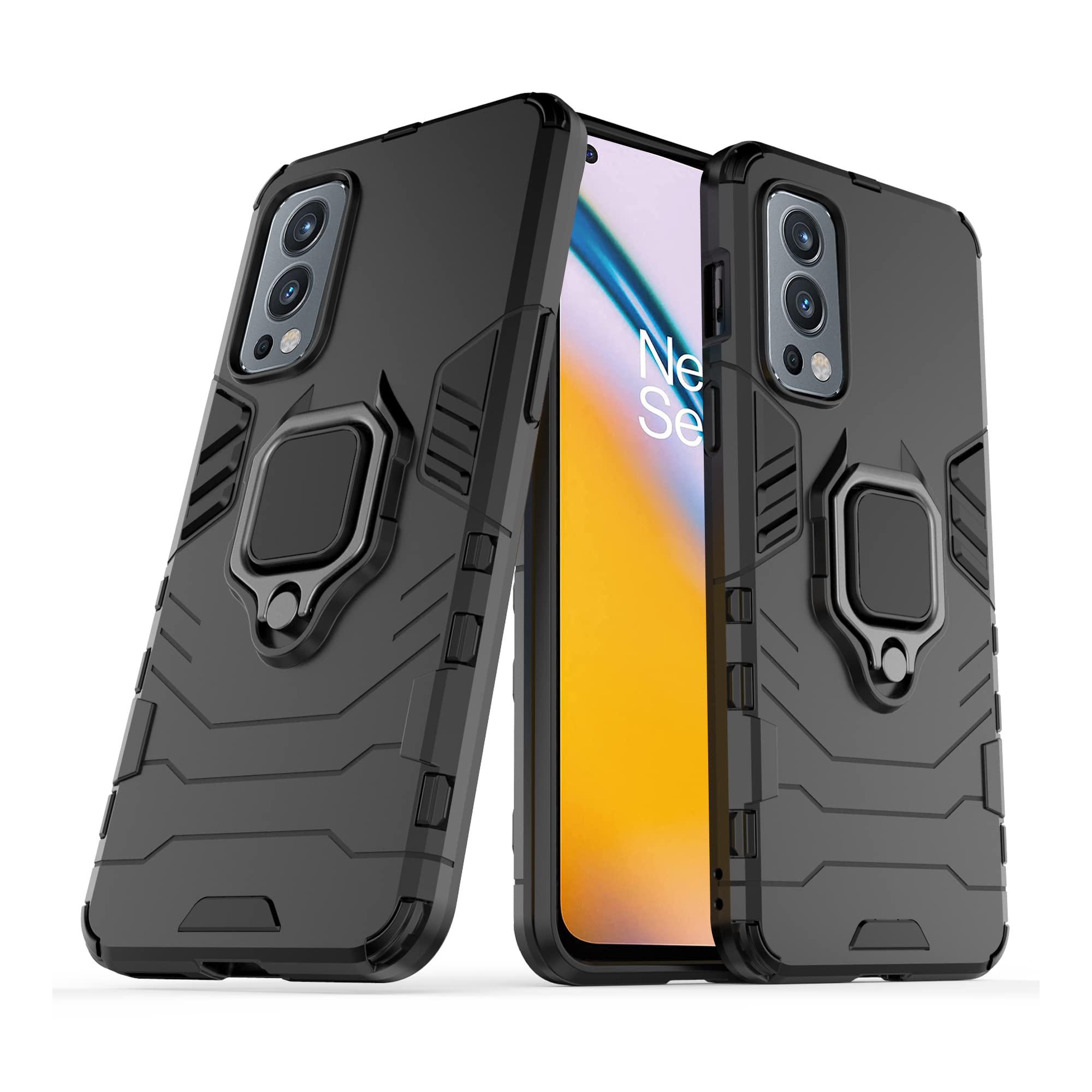 CEDO Rugged OnePlus Nord 2 (5G) / Nord 2 (5G) Pac-Man Edition (2021) Defender Case | Rotating Ring Holder & Kickstand in-Built | Military Grade Armor | Bumper Back Cover (Black) (B09DT6TG9H) Amazon Price History, Amazon Price Tracker