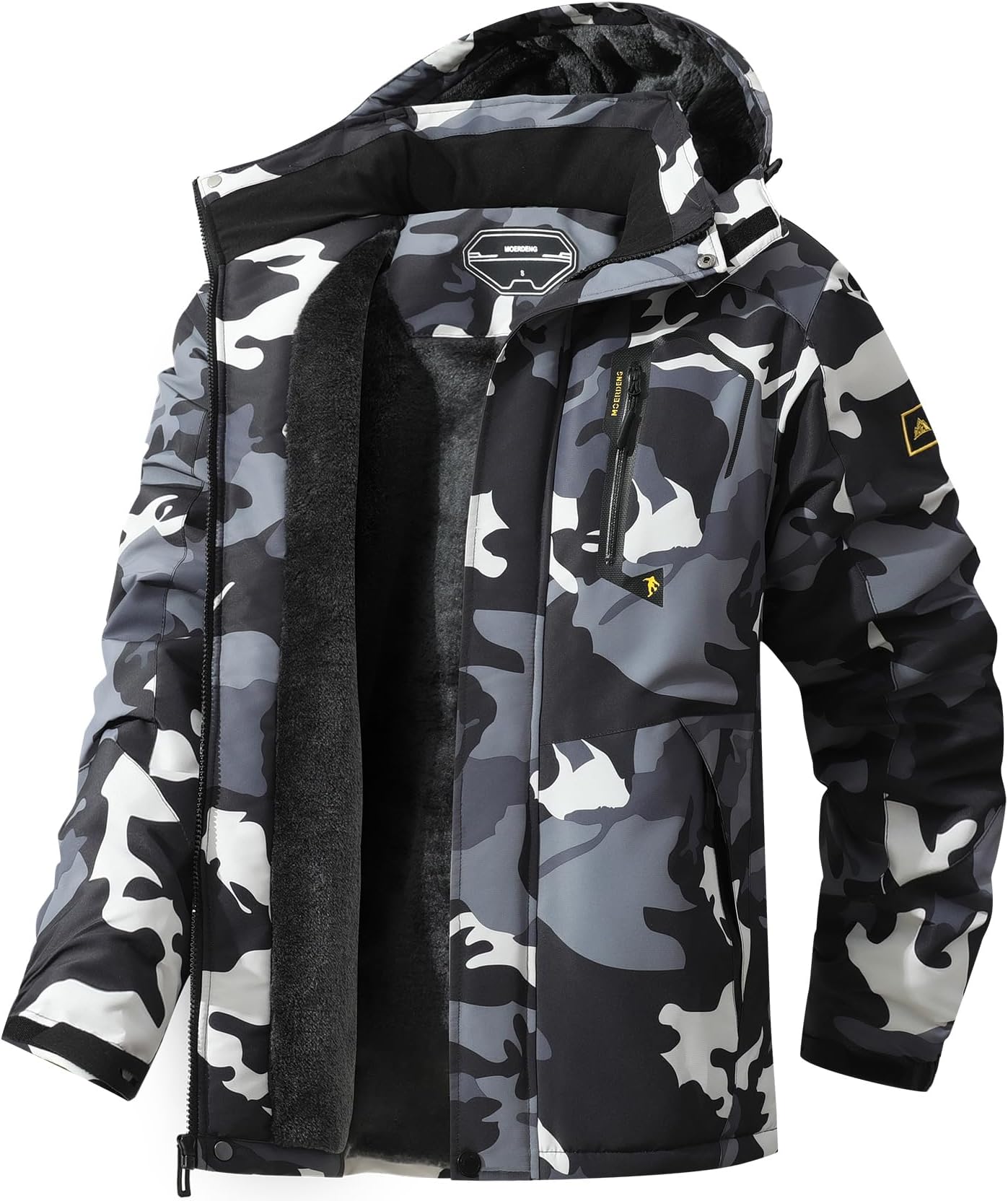 Men's mountaineering waterproof ski jacket winter warm snow jacket windproof hooded rain jacket