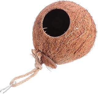 Hohopeti Casca De Coco Ninho De Pássaro Hamster Brinquedos Brinquedo De Pássaro Mini Brinquedo Cabana De Pássaro Ninho De Criação De Pássaros Gaiola De Pássaro Pendurada Ninho De Coco Para