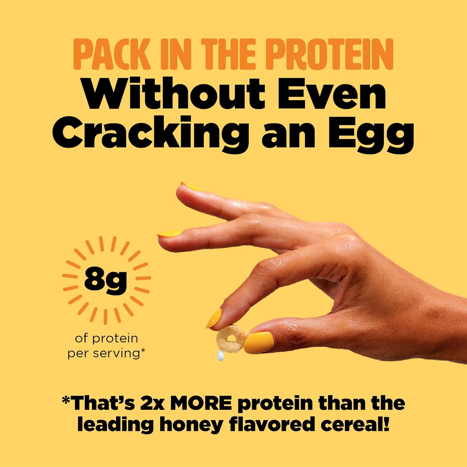 Three Wishes Grain-Free & Protein Cereal - Healthy, Low Sugar & Gluten-Free Breakfast Cereal - Low Carb, Plant-Based, Vegan & Non-GMO - Honey, 4-Pack