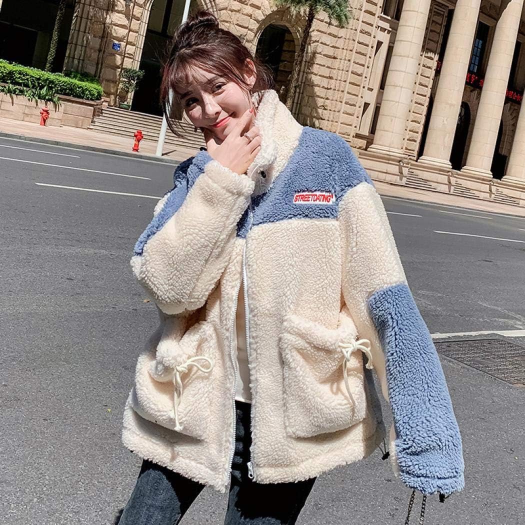 [Aculldo] ボアジャケット レディース 厚手 暖かい ボアブルゾン 冬 ゆったり アウトドア 羽織り 長袖 防寒 ふわふわ もこもこ ボア コート フリース ジャケット あっ たか アウター 通学 通勤 (サイズS)