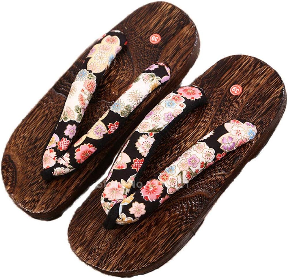 Lixinya Japanische Geta Sandalen - Cosplay Kimono Schuhe Aus Paulownia Holz