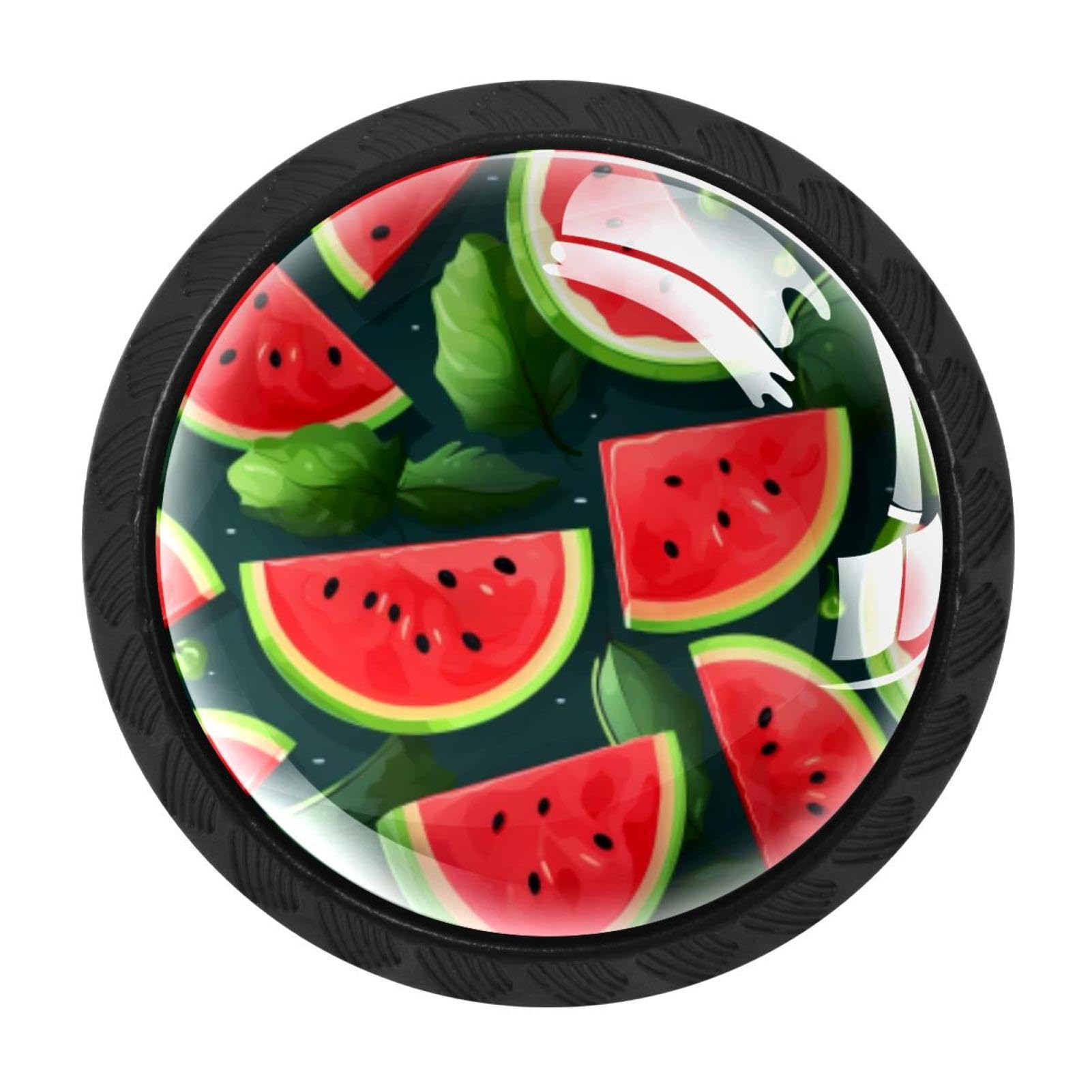 CHENZZZZ Watermelon Drawer Knobs Pull Handle Crystal Glass Circle Shape Cabinet Drawer Pulls Cupboard Knobs with Screws for Kitchen Cupboard Dresser Wardrobe etc