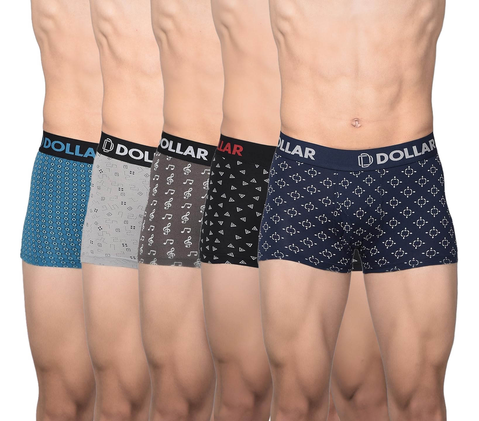 dollar bigboss Men's Assorted Pack of 5 Cotton Trunk (Colour & Print May Vary)-picture-9