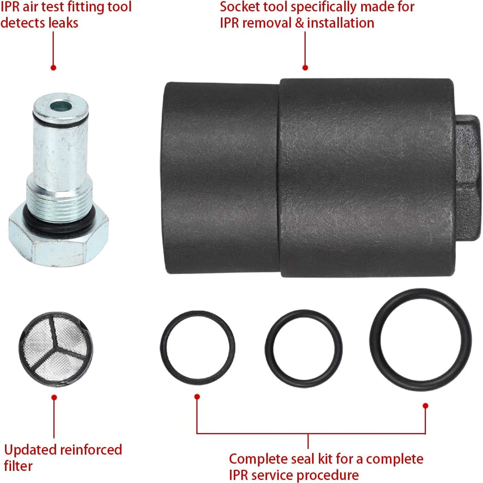 Ipr Valve Socket Tool Set: for Oil Seal and Air Tools, Heavy Duty Steel with Black Oxide Coating for Smooth Tuning
