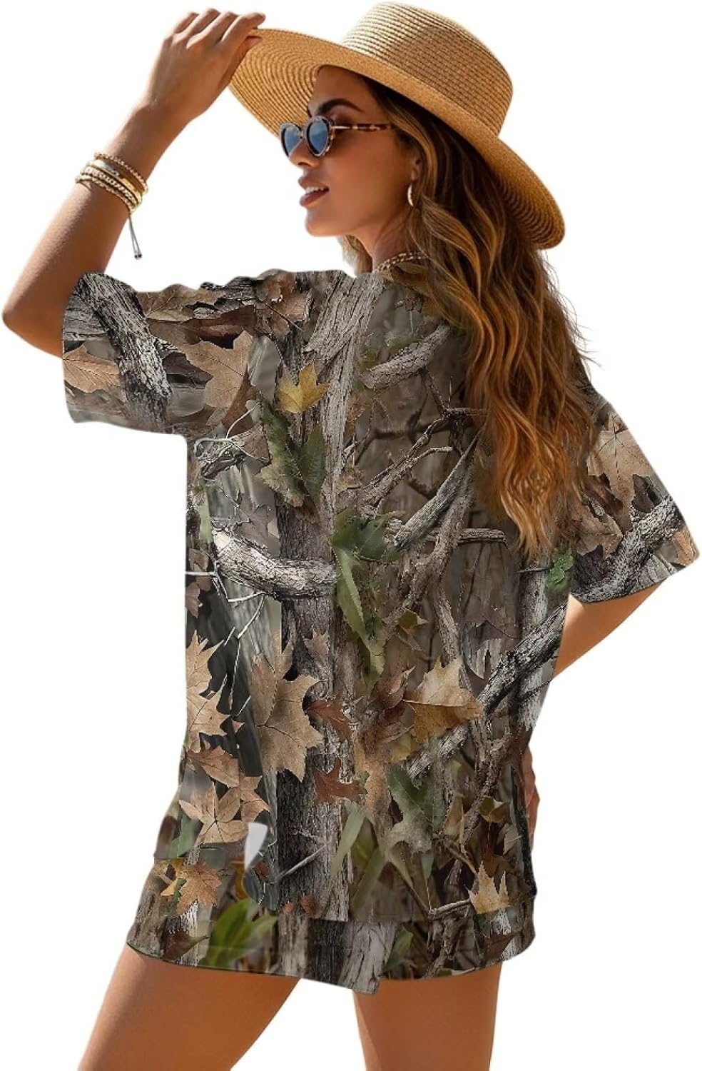 ZFRXIGN Summer Womens 2 Piece Outfits Vacation Kimono Cover up and Drawstring Shorts Set Loose Outfits S-XL