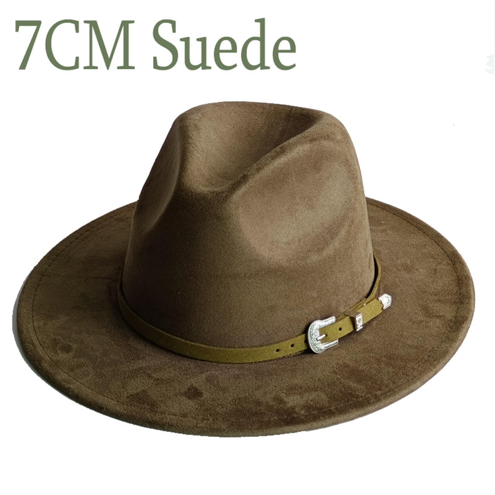 Zamszowa aksamitna twarz kapelusz fedora mężczyźni jazz panama unisex zielone szerokie rondo sombrero 52-58 cm regulowany
