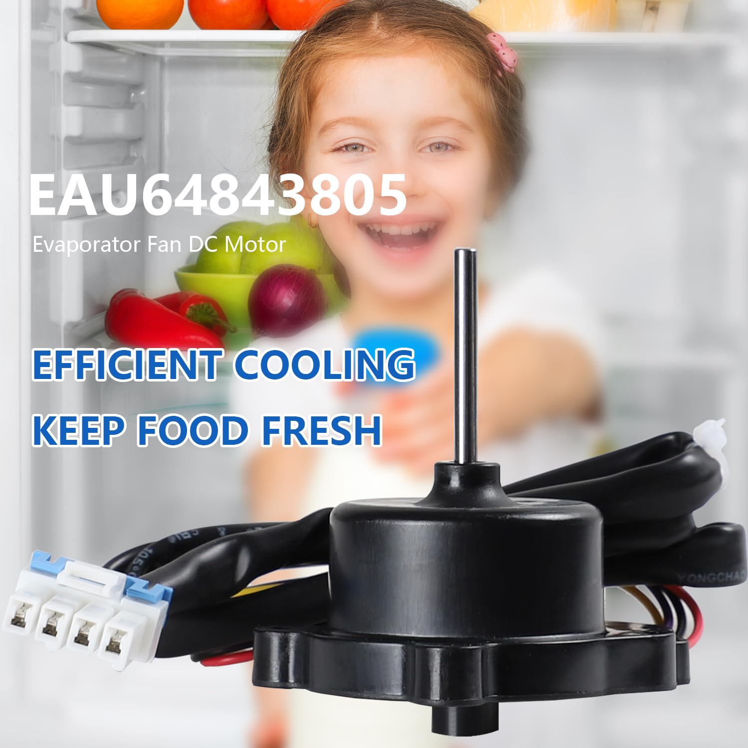EAU64843805 Refrigerator Condenser Fan Motor Fit for LG Replaces AP6992868 PS16223525 EAP16223525 Z40I12MS1A0-57K06C LRFDS3016D/00 LRFDS3006D/00 LRFXC2416S/01 LRMVS2806S/00 DC12V 1A