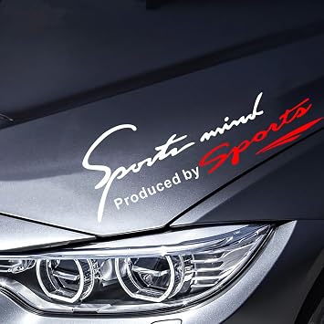 Sports Style Car Front Cover Sticker Light Eyebrow Reflective Auto Decals DIY Body Vinyl Sticker White&Red