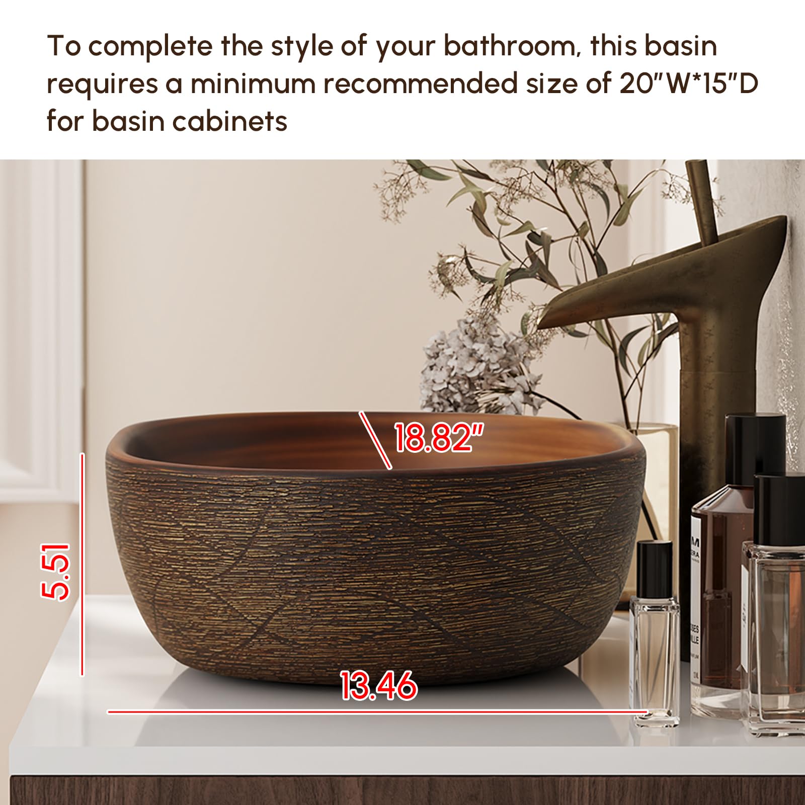 homary Waschbecken Oval aus Keramik, Modernes Aufsatzwaschbecken, 48x34cm Waschschale ohne Überlauf Edles Design-Waschbecken für Badezimmer und Gäste-WC, Kratzfestes