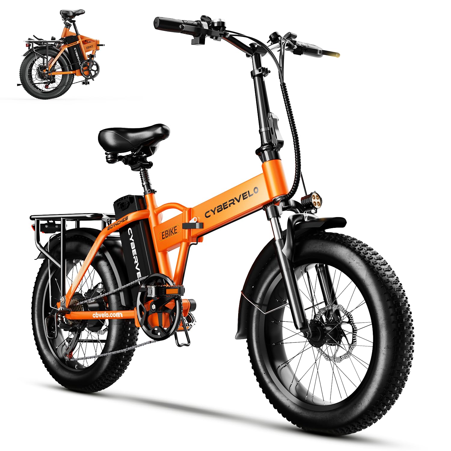 1000W Folding Electric Bike, 48V 20.8AH Large Removable Battery E-Bike, 30+MPH, 80 Miles Max Range, 20" Fat Tire Electric Bike for Adults, Adult Electric Bicycles for Commute