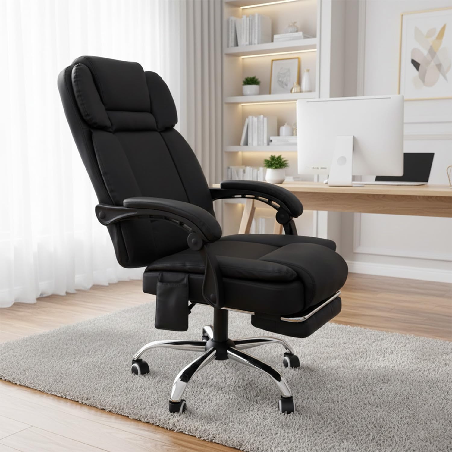 Alivio Heavy Duty Office Massage Chair, 360 Degree Swivel Recliner Chair  with Footrest, Adjustable Lumbar Support, 7-Point Vibrating Massage Chair  (Black) : Amazon.co.uk: Home & Kitchen