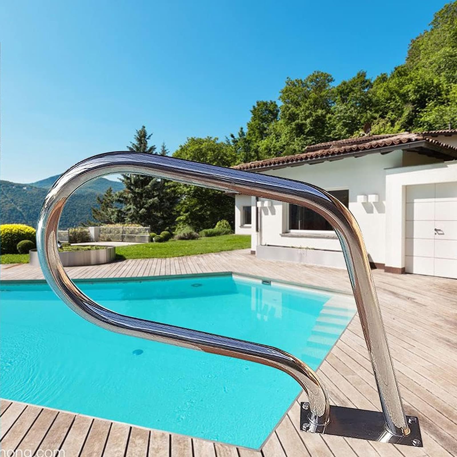 Pool Rail Pool Railing Swimming Pool Hand Rail Handrail for in Ground Rustproof Swimming Pool Railing Easy to Install