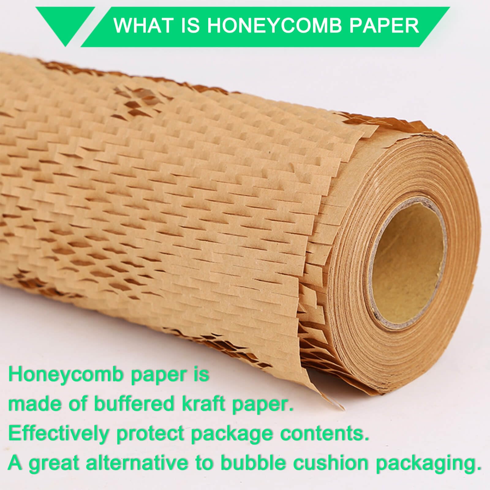 Papier Kraft Ecologique Rouleau D'emballage En Nid D'abeille, 30CM X15M