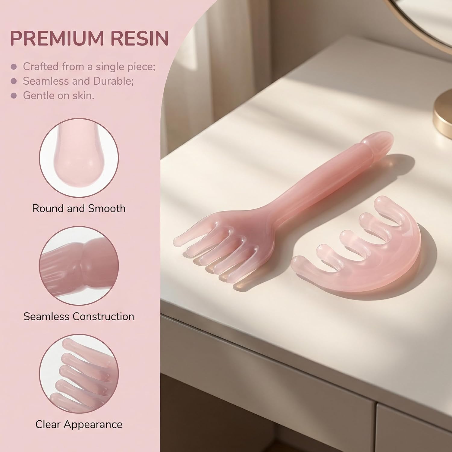 TOYANDONA Five-Claw Scalp Massage Tool Manual Head Massager Comb for Stress Relief and Scalp Relaxation Enhances Essential Oil Absorption Small 6.61In Resin Gua Sha for Home Use