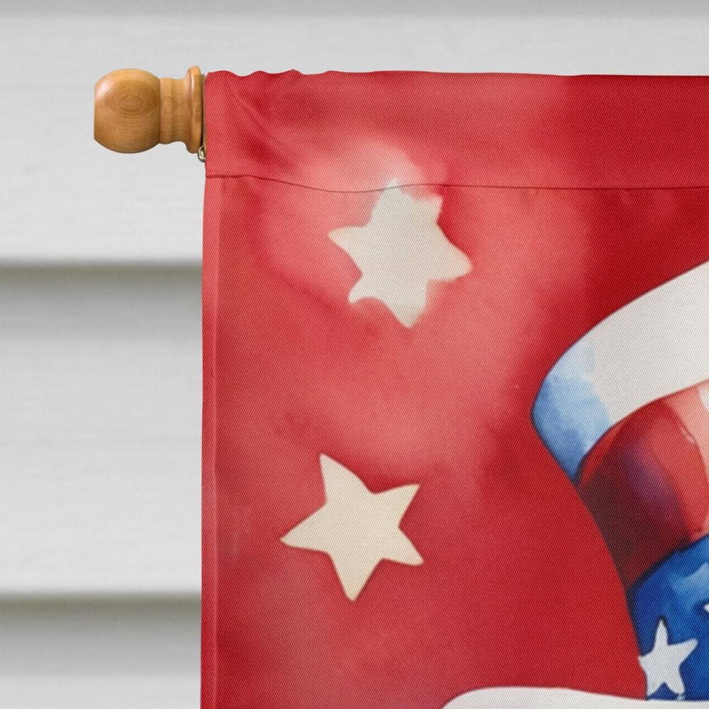 Caroline's Treasures DAC5659CHF Bichon Frise Patriotic American House Flag Large Porch Sleeve Pole Decorative Outside Yard Banner Artwork Wall Hanging, Polyester, House Size, Multicolor