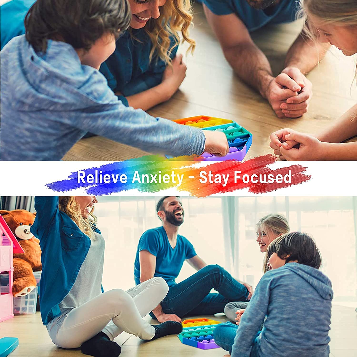 STOFFIER GARTEN pop its Fidget Toys, pop it Fidget Toy Set | pop its Fidget Toys, Fidget Toys pop it Rainbow, pop it Toy, | poppit Fidget Toy, Rainbow pop it, Push pop Bubble Fidget Toy (Pentagone) 1