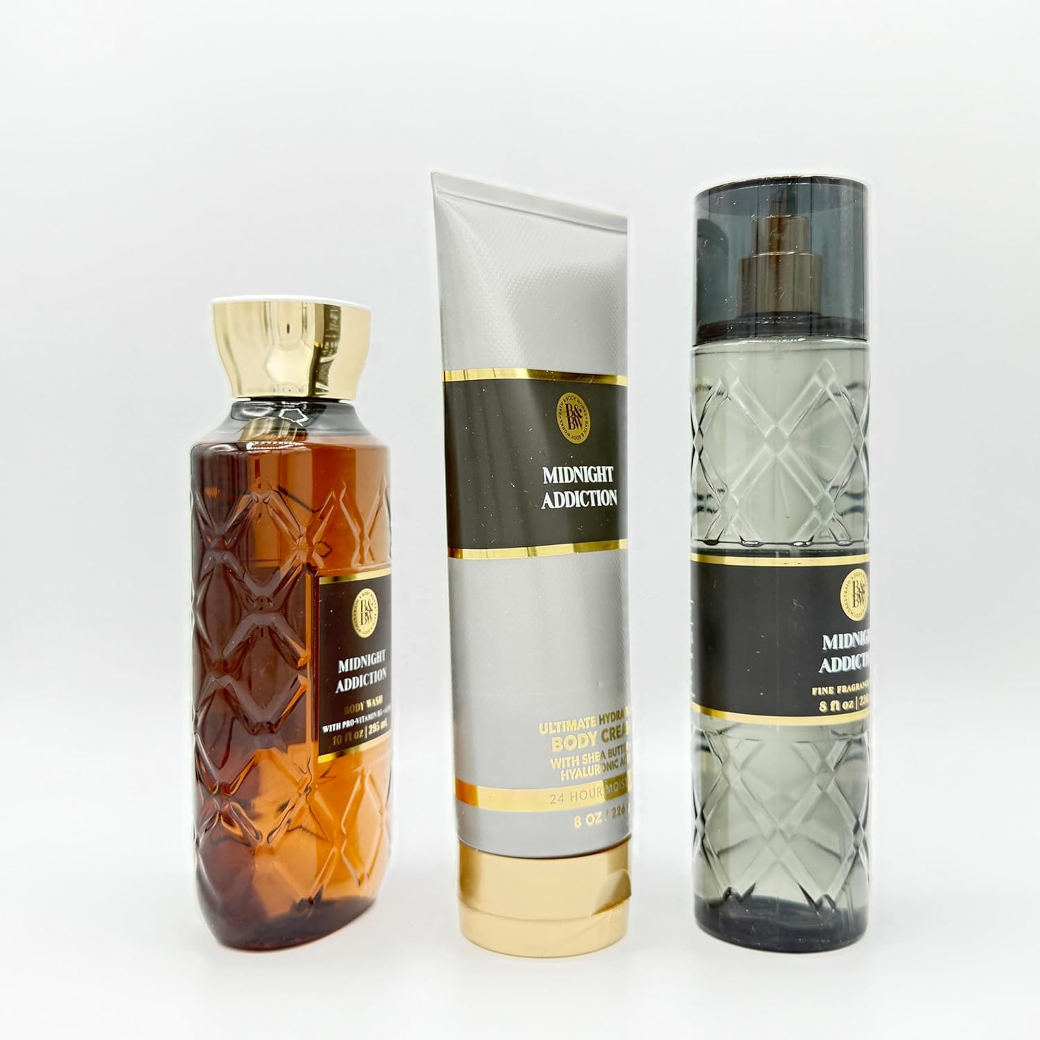 Midnight Addiction 3-Piece Bath Bundle | Body Wash, Ultimate Hydration Body Cream and Fine Fragrance Mist
