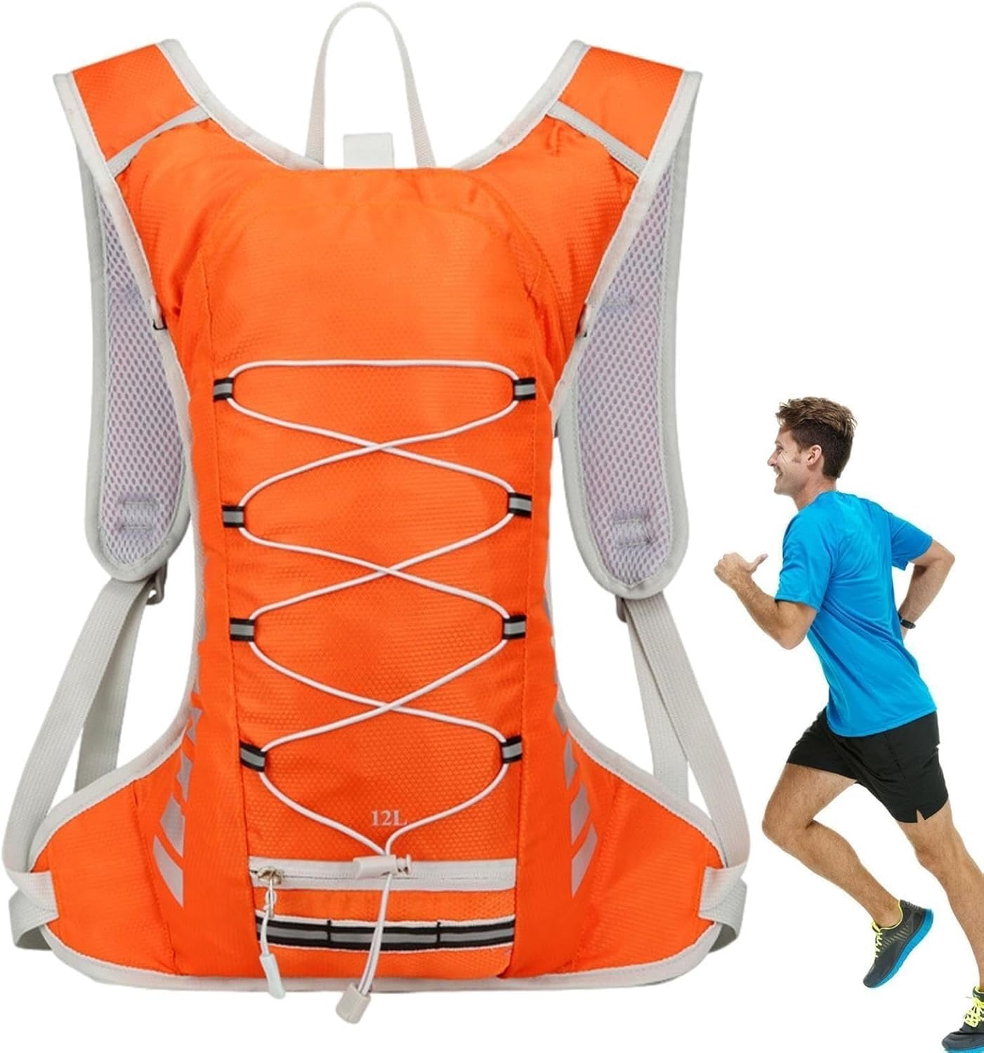 Plecak Rowerowy Na Zewnątrz Wodoodporny, Ultralekki Ze Zintegrowanym Pęcherzem Wodnym I Ergonomicznym Komfortem, Orange
