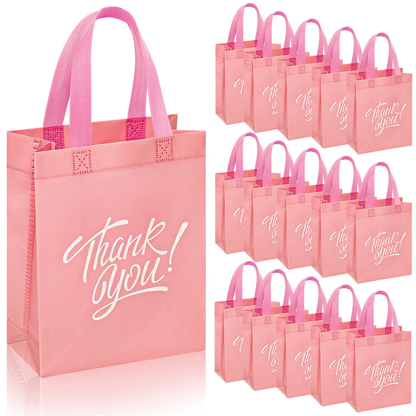 DECHISY 36Pcs Thank You Gift Bags, Reusable Gift Bags,Thank You Bags with Handles for Business, Wedding, Graduations,Party Favors (10x8x4 Inch)