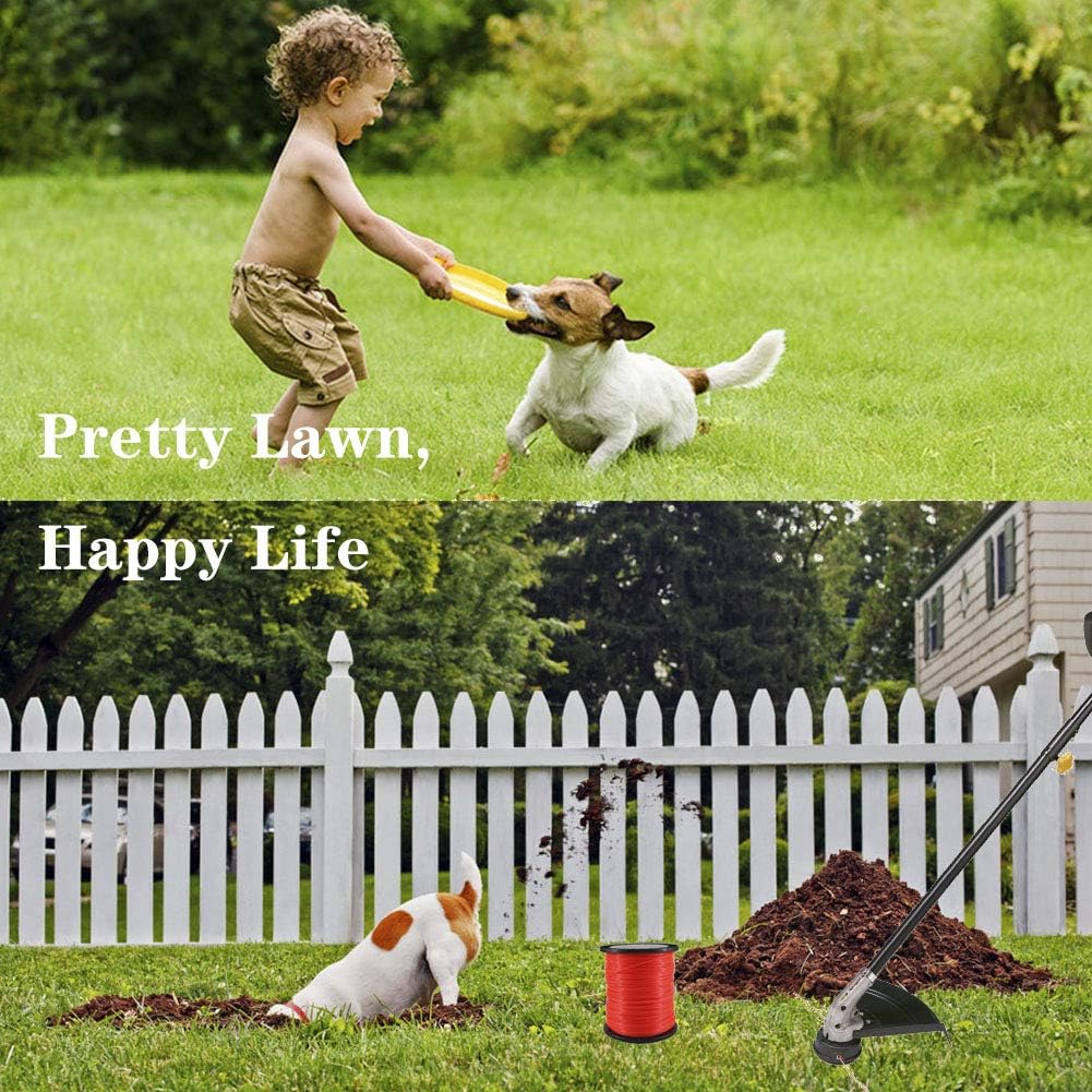 .095-Inch Trimmer Line 5-Pound Round Orange String Trimmer Line 1377 Feet - Heavy-Duty Commercial Grade Nylon Weed Eater String for Most Gas & Electric Trimmers (0.095" Diameter)