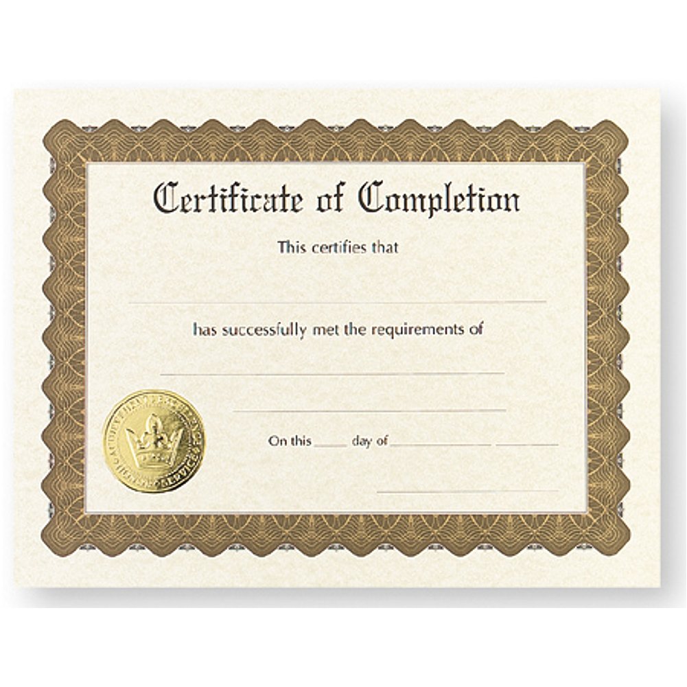 Certificate of Completion - Pack of 24