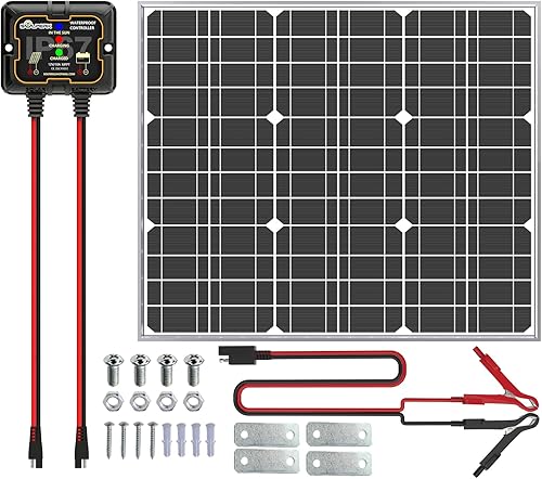 Miniatura 13 de SOLPERK - Kit de panel solar de 20 W 12 V, cargador de batería solar impermeable para carga lenta y mantenimiento + controlador inteligente MPPT +