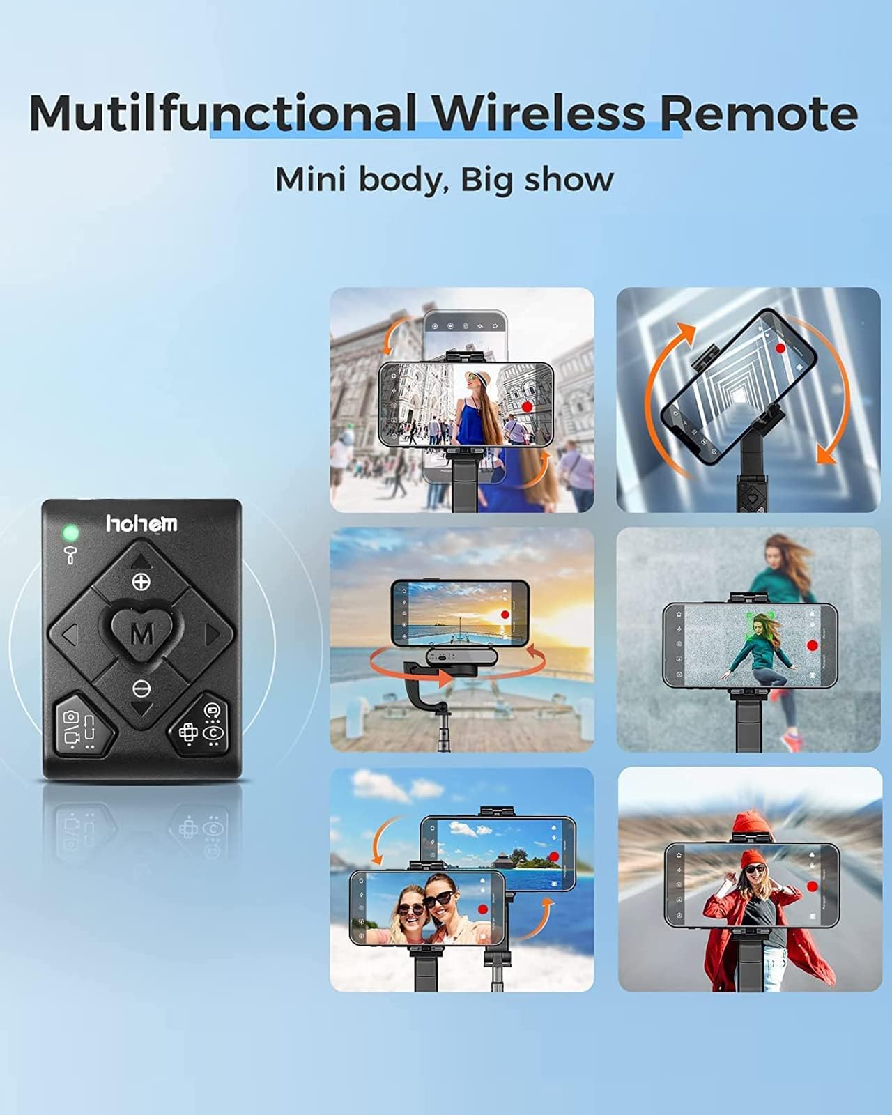 3-Axis Stabilisateur Handheld Gimbal de poche PTZ cardan Smartphone Gopro caméra Selfie bâton trépied pour