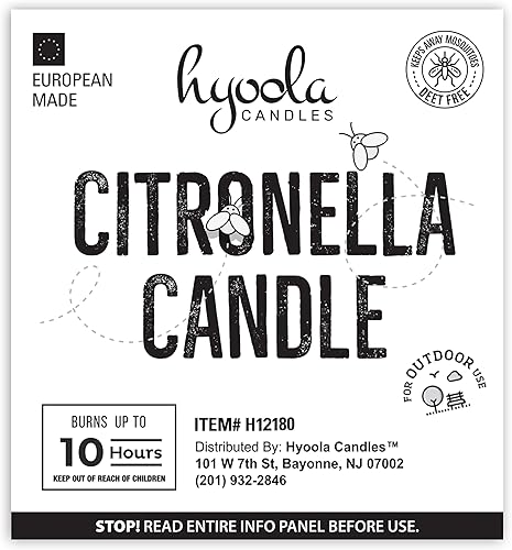Miniatura 7 de HYOOLA Velas votivas de citronela, 10 horas de tiempo de combustión, paquete de 50, velas repelentes de insectos ideales, hechas en Europa