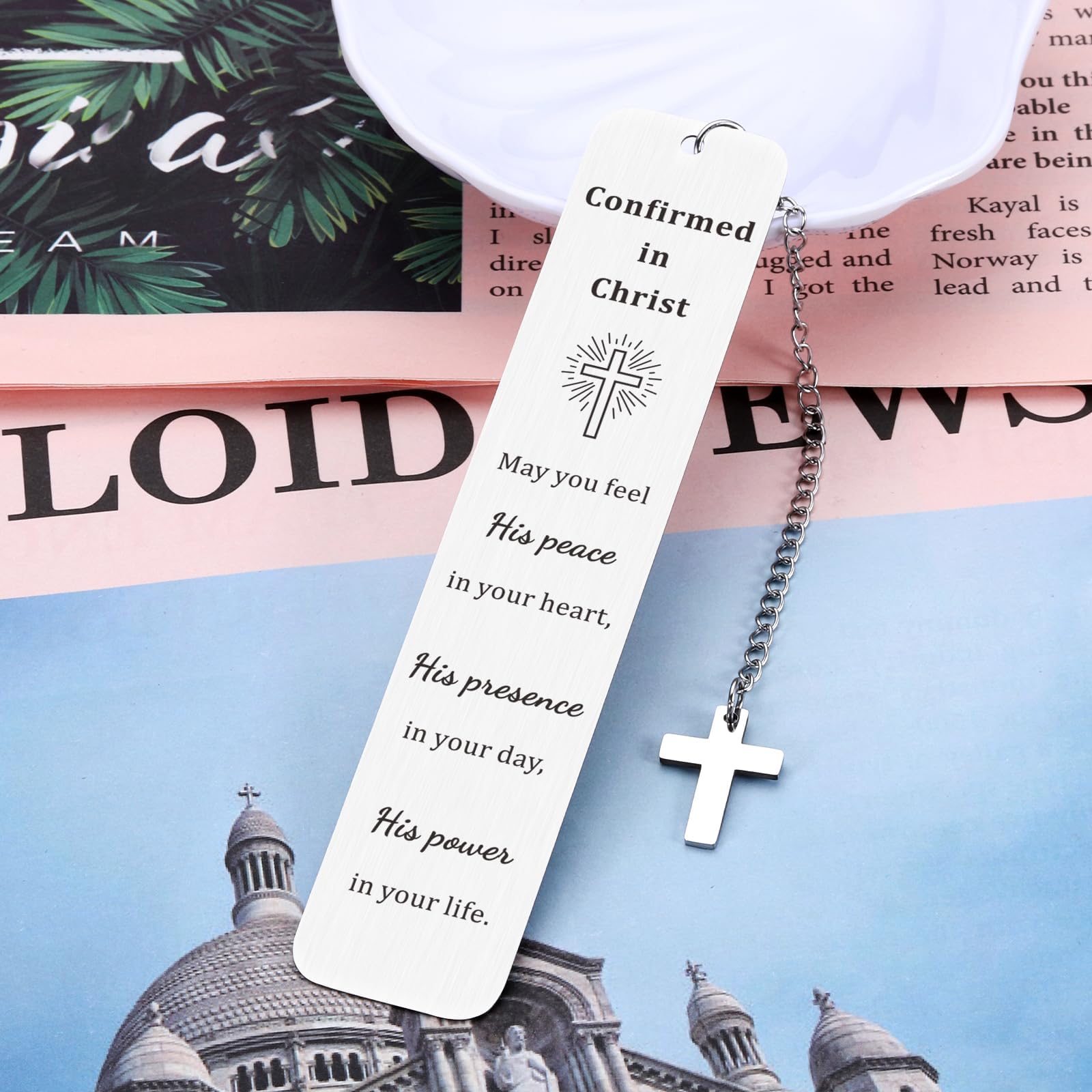 Gravierte Lesezeichen Mit Kreuz – Geschenk Zur Erstkommunion, Konfirmation Oder Taufe