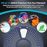 Vista 4 de SUNLU - Filamento PLA Plus 1.75mm Negro 1KG, Filamento para impresora 3D enrollado cuidadosamente 1.75mm, PLA+ 1000g, precisión dimensional de +