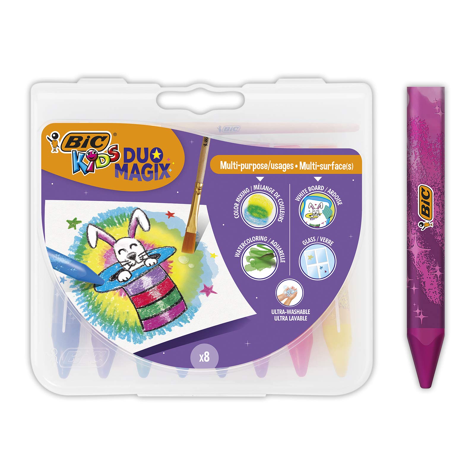 BIC 989683 Duo Magix wielofunkcyjne akwarele, różne kolory, opakowanie 8 sztuk