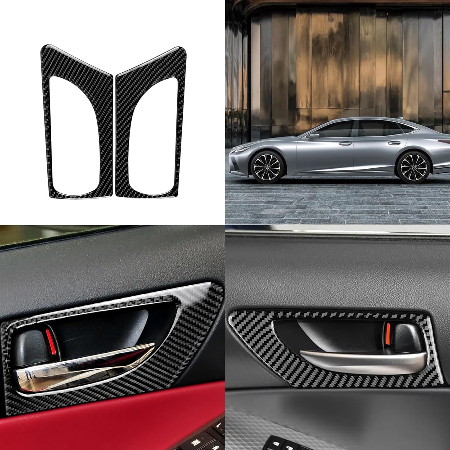 Carbon Fiber Sticker for lexuss IS250 300 350 200T 2013-2019 Car Front Door Handle Frame Cover Interior Trim Accessories