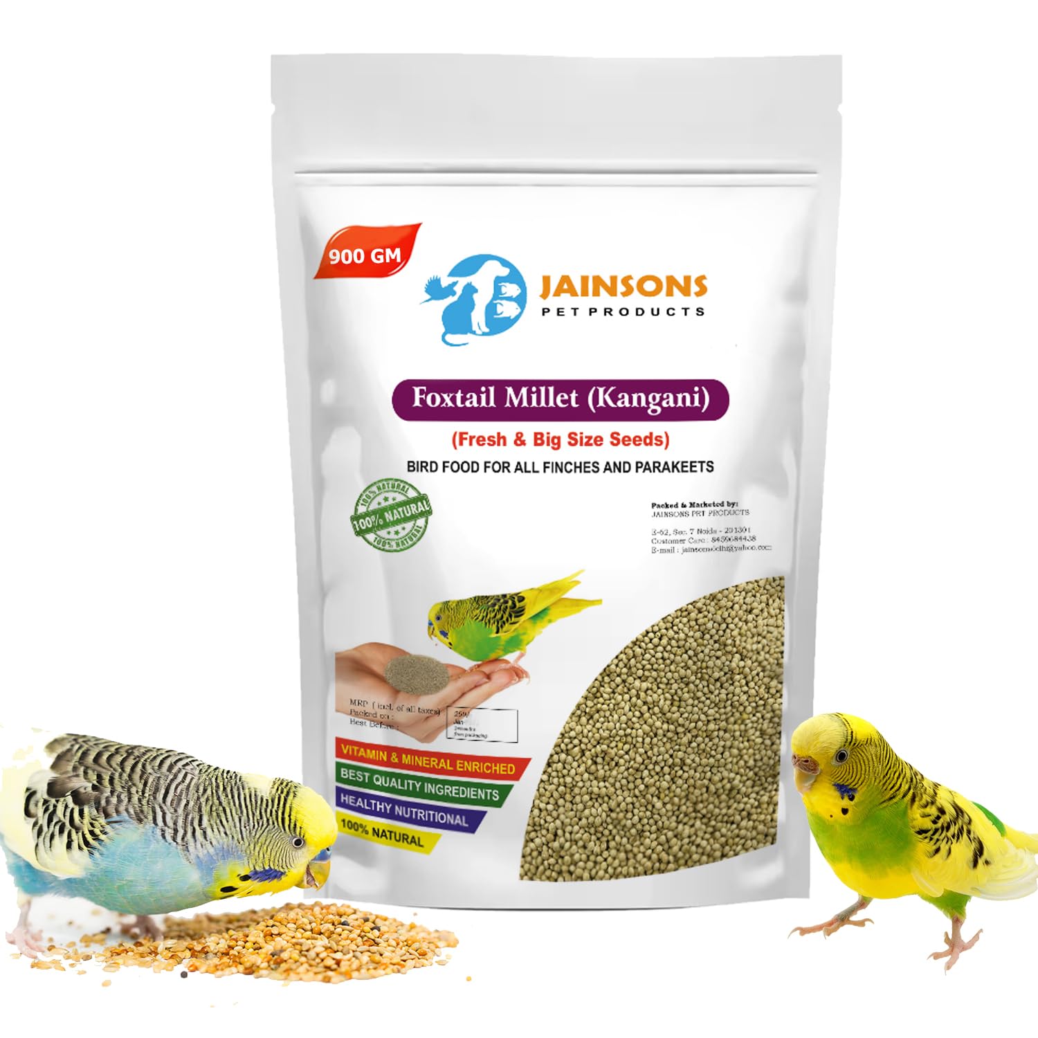 Jainsons Pet Products® Small Bird Food Foxtail Millet (Kangani) Useful for Indigo, Quail, Pheasants, Doves, Finches and Other Species of Birds Clean and Fresh Bird Food (B09MZ5VG5V) Amazon Price History, Amazon Price Tracker