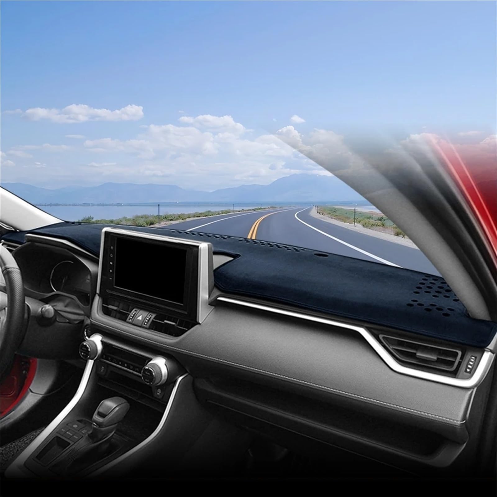 Cubierta Tablero Para Toyota Para RAV4 2019-2024 Para RAV 4 XA50 Auto Híbrido Alfombrilla Tablero Parasol Cubierta Escritorio Instrumentos Cubierta Salpicadero(B Black LHD)