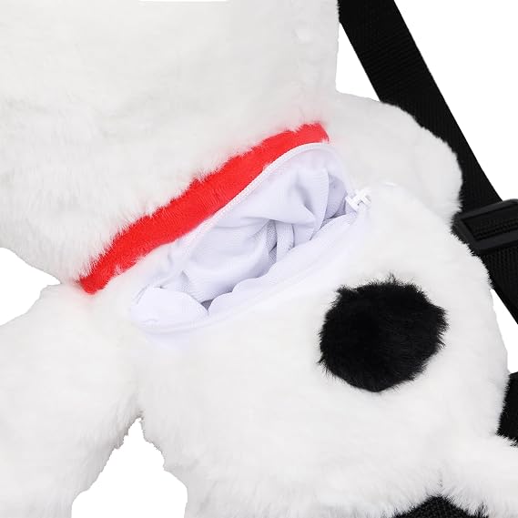 Peanuts Snoopy Plush Backpack, White/Black