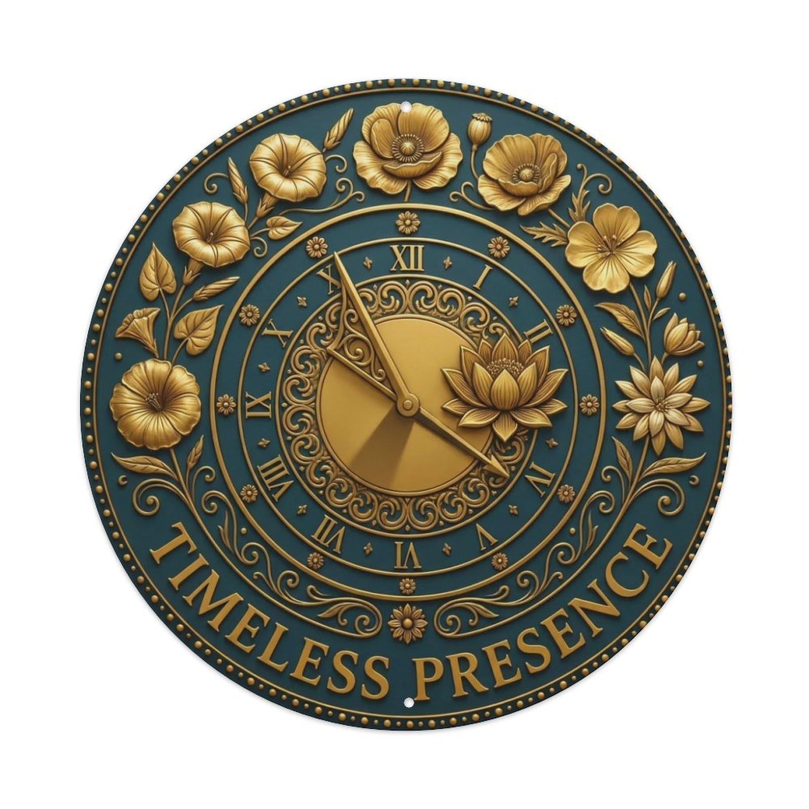 Vintage Timeless Presence Flower Zen Yoga Metal Tin Sign