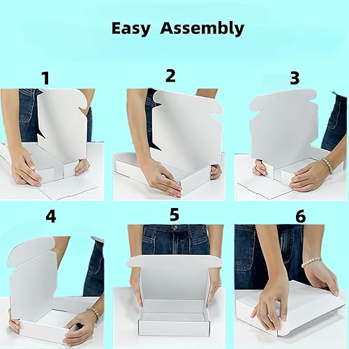 Miniatura 6 de Caja blanca pequeña de 7 x 3.5 x 2 pulgadas, paquete de 50 sobres de regalo reciclables corrugados, cajas de envío de embalaje comercial