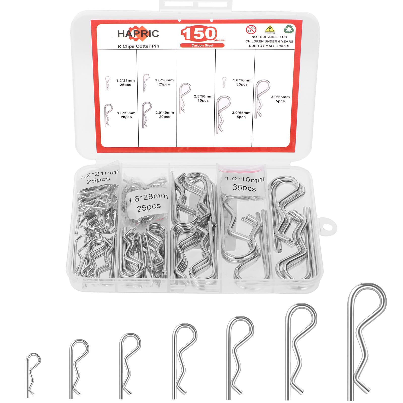 R Pins Hairpin Clips 50-Pack Goliath Industrial 1/8" X 2-3/8" R-Clip Pins (Hairpin Clips) - RP18 1/8 X 2-3/8 Hair Pin Clips - Foto 7