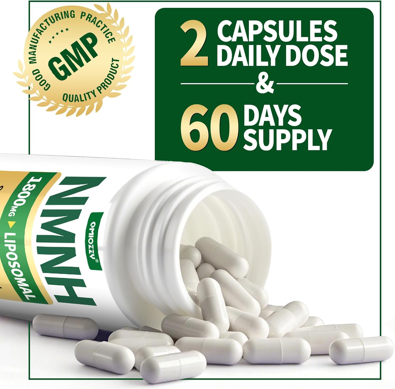 NMNH Supplement 1000mg - Nicotinamide Mononucleotide Alternative, Boost NAD+ with Liposomal Resveratrol & Nicotinamide Riboside NR, for Healthy Cellular, Aging, Energy, 120 Vegan Non-GMO Capsules - Image 7