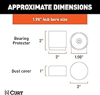 Vista 2 de CURT 22198 Protectores de rodamientos de rueda de remolque de 1.98 pulgadas y cubiertas antipolvo, 2 unidades (paquete de 2)