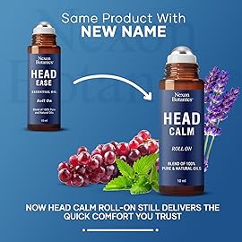 Head Calm Essential Oil Roll-On 10 ml - Soothing Blend of Pure & Natural Essential Oils - Roller Ball for Migraine & Headache Relief - Nexon Botanics