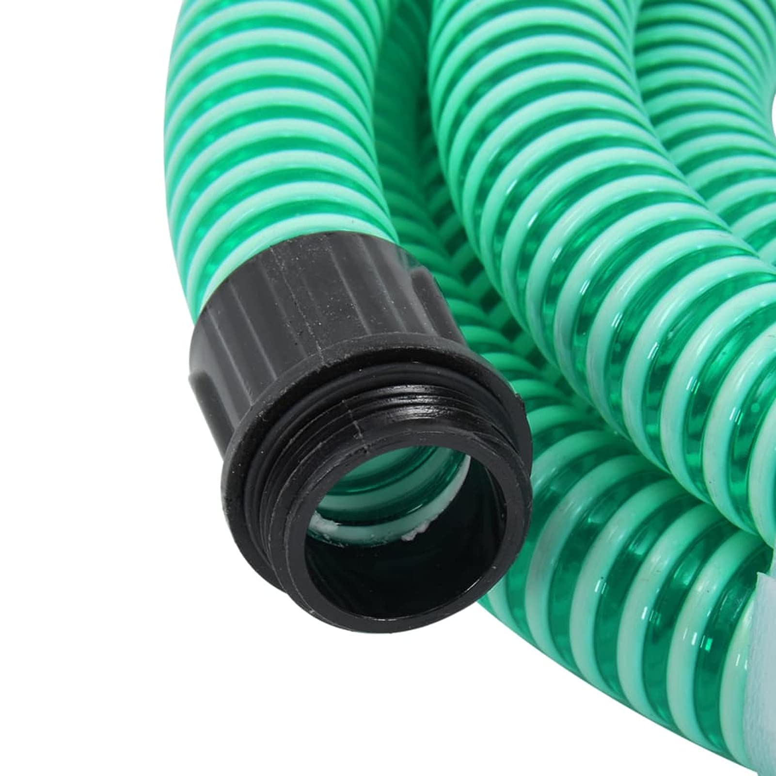 Manguera de aspiración con conectores, manguera de aspiración resistente para conexión a la bomba de jardín, para skimmer, aspiradora, filtro, PVC, latón, 7 m, 25 mm, color verde