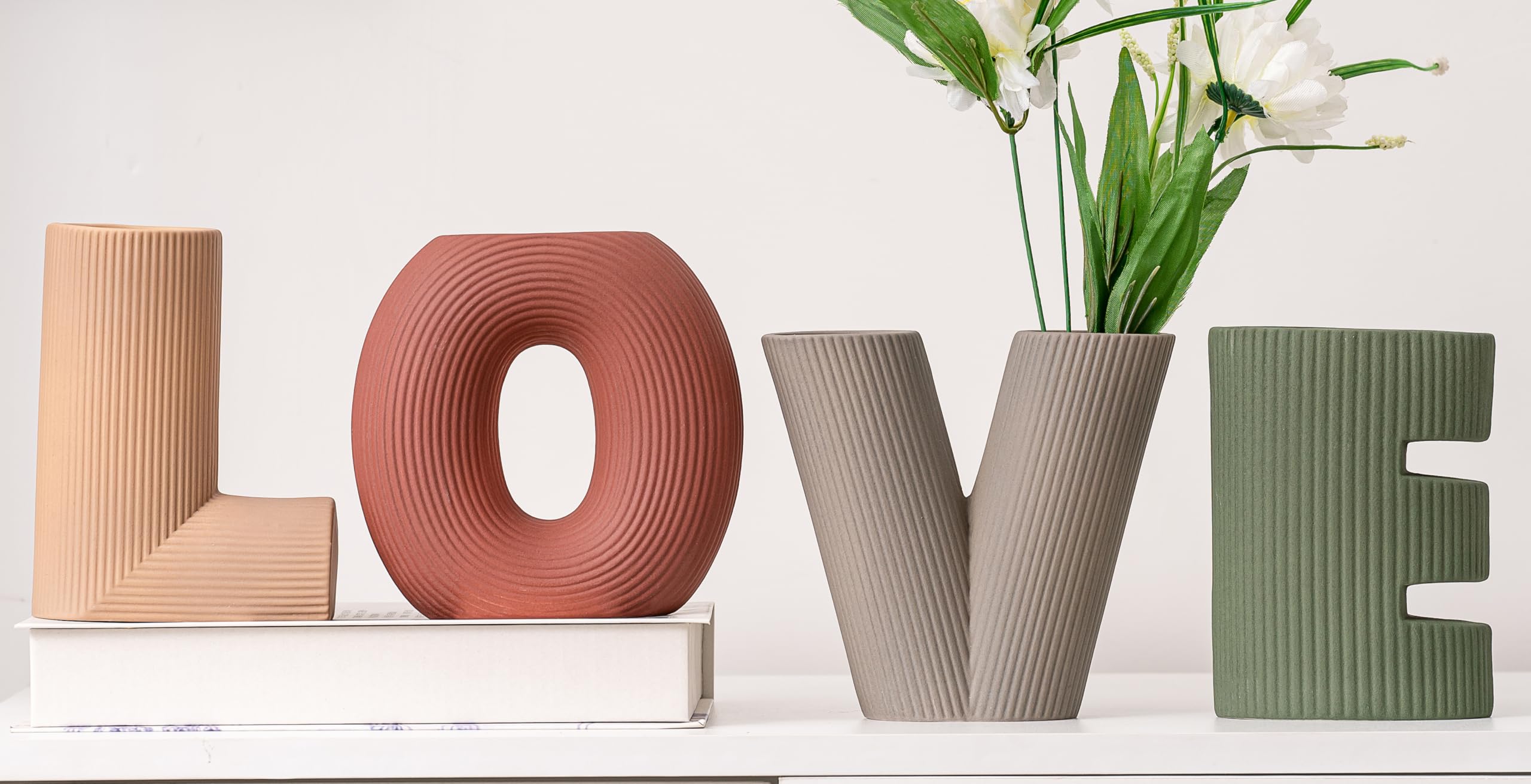 Amazon.co.jp: LOVE 陶器 花瓶 4点セット ハート型 ペア カップル