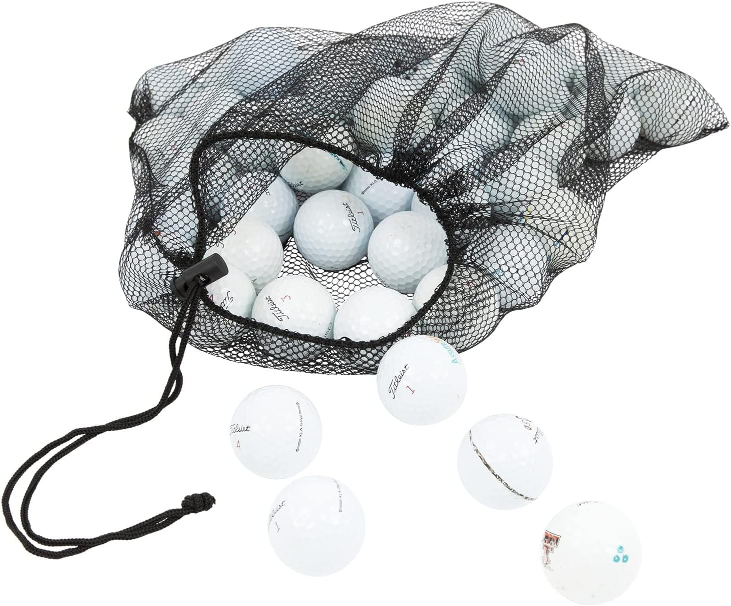 Clean Green Golf Balls 24 Ball Pack Recycled & Used Golf Balls for Titleist Pro V1 Golf Balls - Good Condition for Titleist Golf Balls - Includes Mesh Carrying Bag