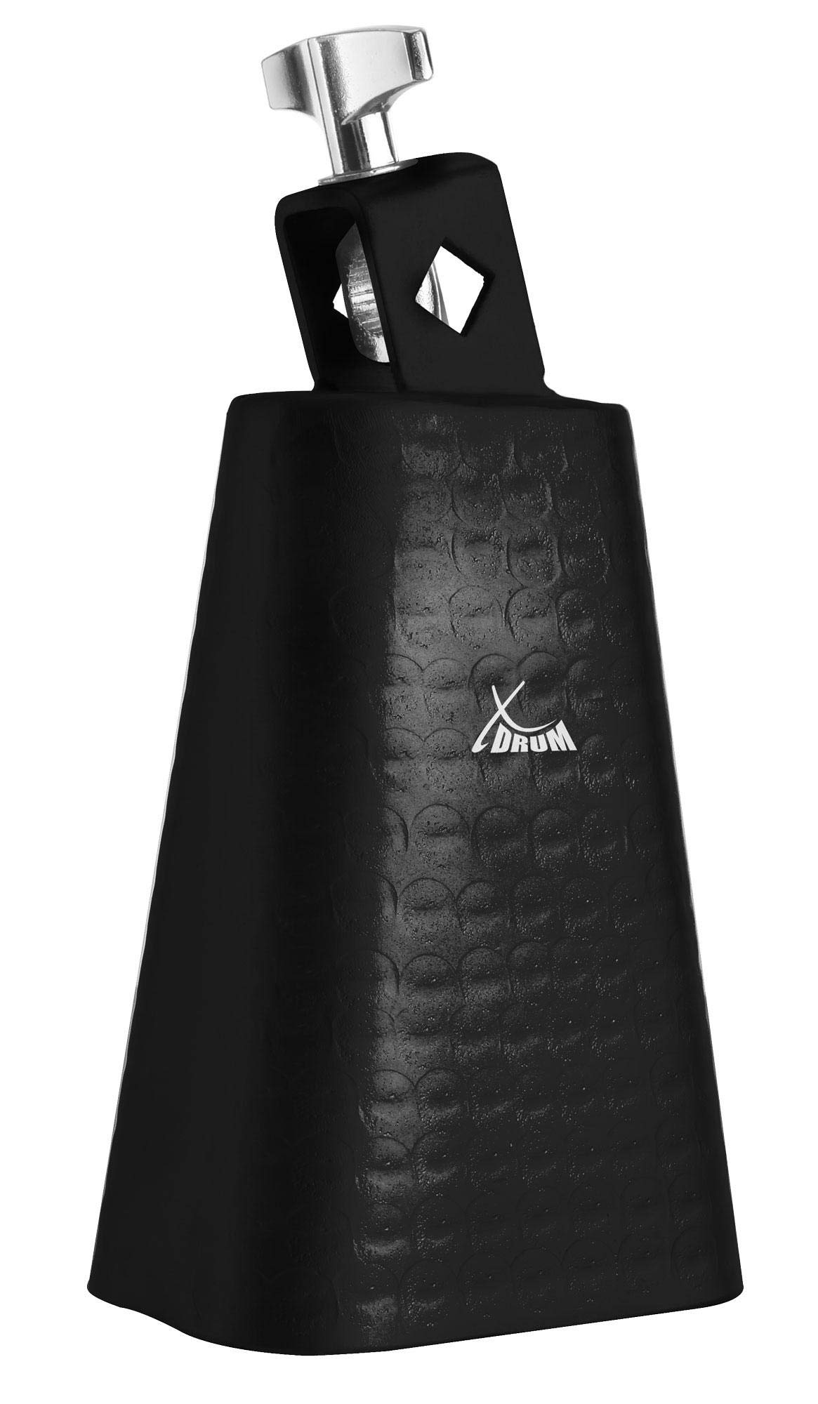 XDrum HCB Cowbell Set - 5 Kuhglocken für Drums und Percusson - Größen 4" 5" 6" 7" 8" - Aus Stahl - An Schlagzeug montierbar - Schwarz