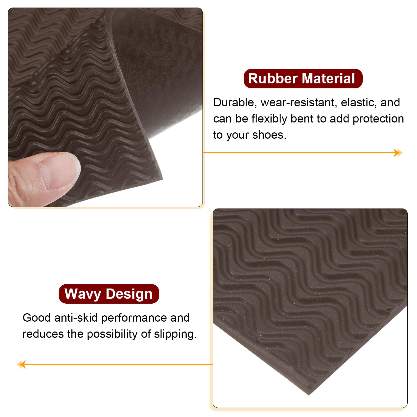 KANEIJI Shoe Repair Rubber Soling Sheet 57 * 38cm Different Colors And Thickness Can Choose 1 Sheet Khaki 2mm Thickness