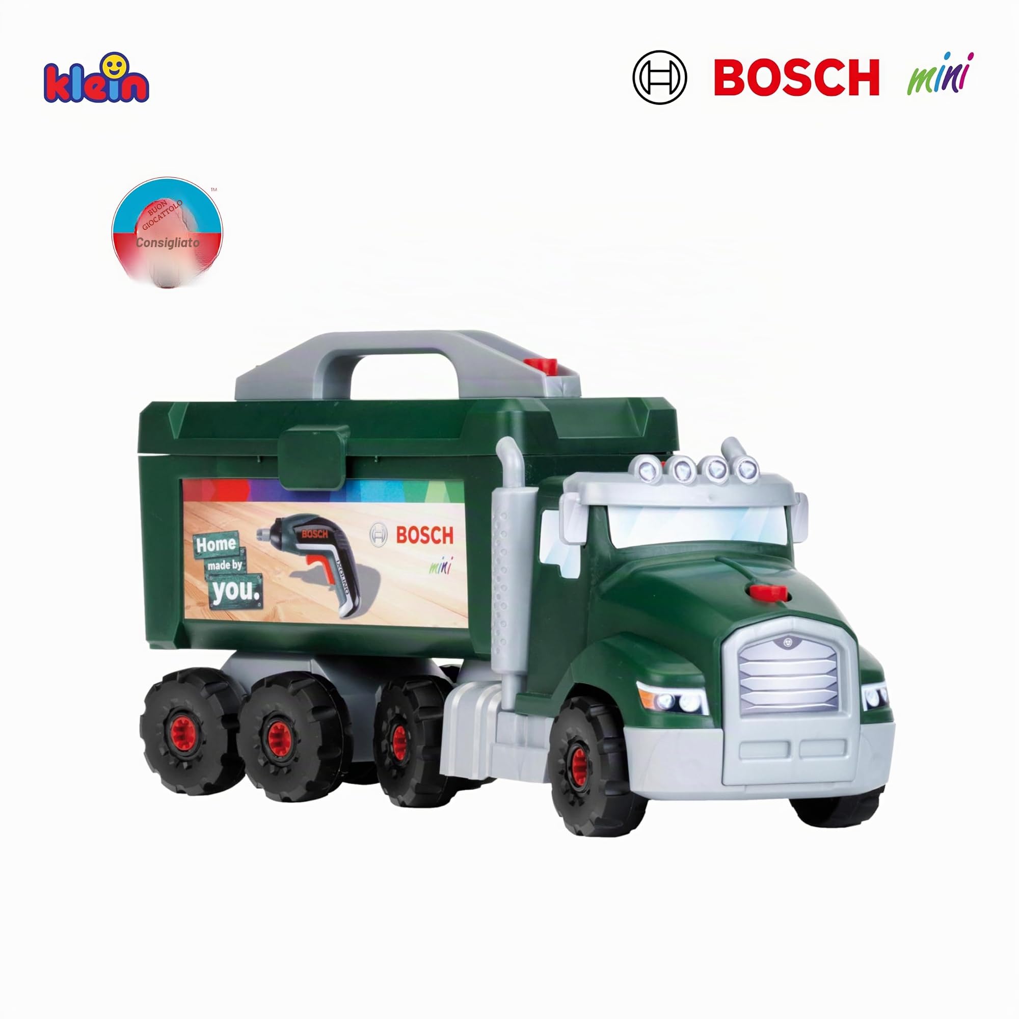 Theo Klein 8640 Set da Gioco per Camion avvitabile e Ixolino Bosch, Giocattoli da Costruzione con Attrezzi, Carrello elevatore e Gru, 70 x 13,83 x 22,25 cm, Giocattoli per Bambini dai 3 Anni in su